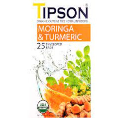 TIPSON - MORINGA AND TURMERIC TEA - 25 BAGS